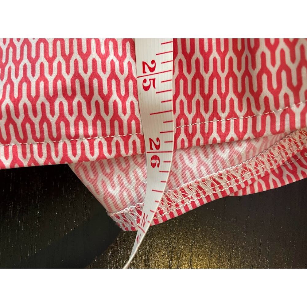 Ellie Kia Relaxed V-Neck Geometric Print Blouse Pink Preppy Top Womens Large - Picture 14 of 14